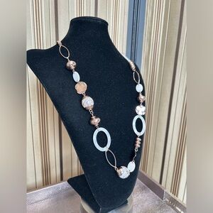 Rose gold tone long necklace